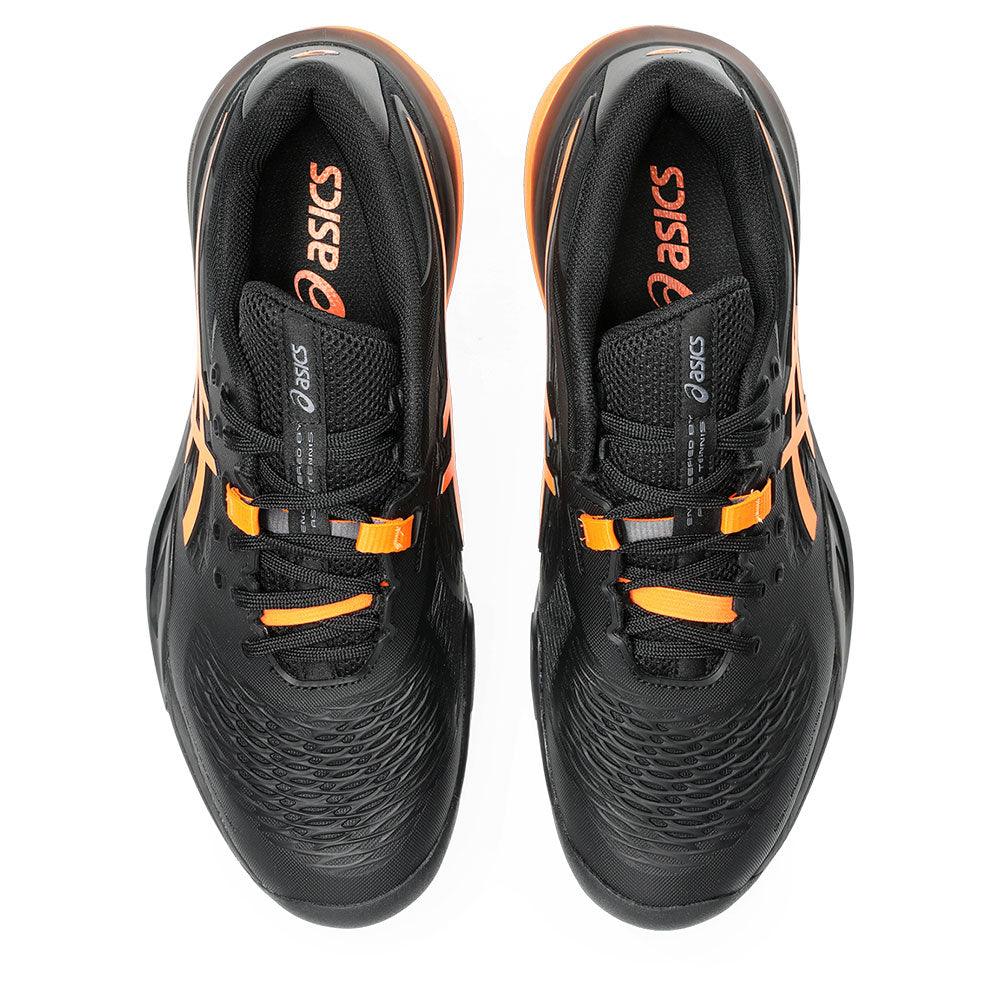 Men`s GEL-Resolution X Tennis Shoes Black and Shocking Orange ASICS