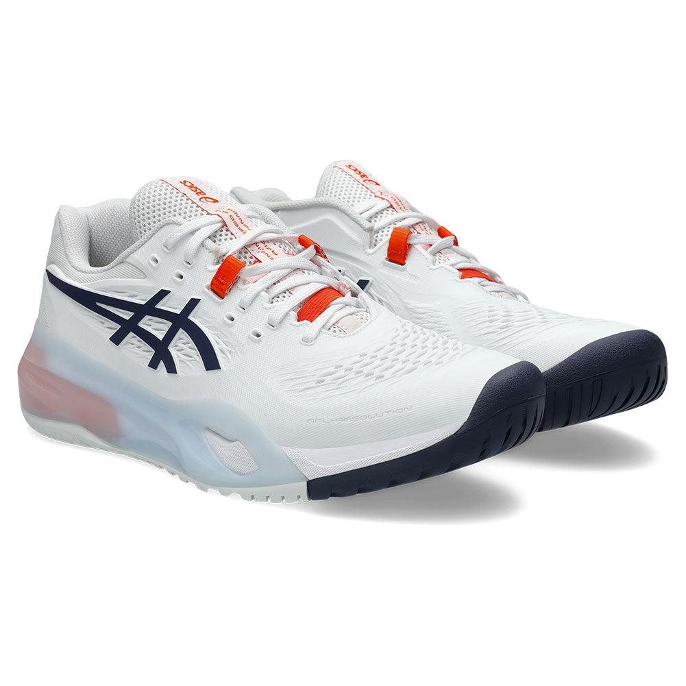 Men`s GEL-Resolution X Tennis Shoes White and Indigo Fog ASICS