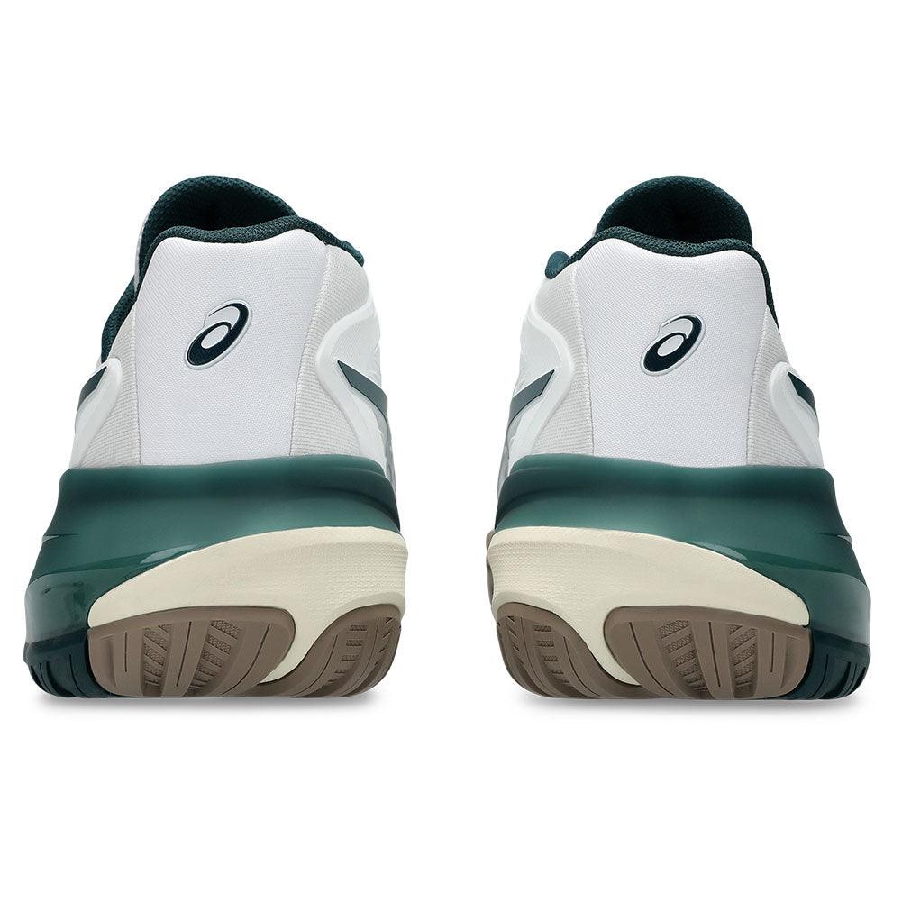Men`s GEL-Resolution X Tennis Shoes White and Saxon Green ASICS
