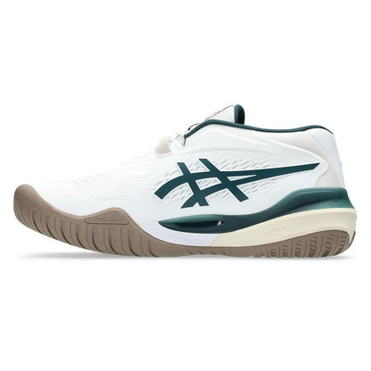 Men`s GEL-Resolution X Tennis Shoes White and Saxon Green ASICS
