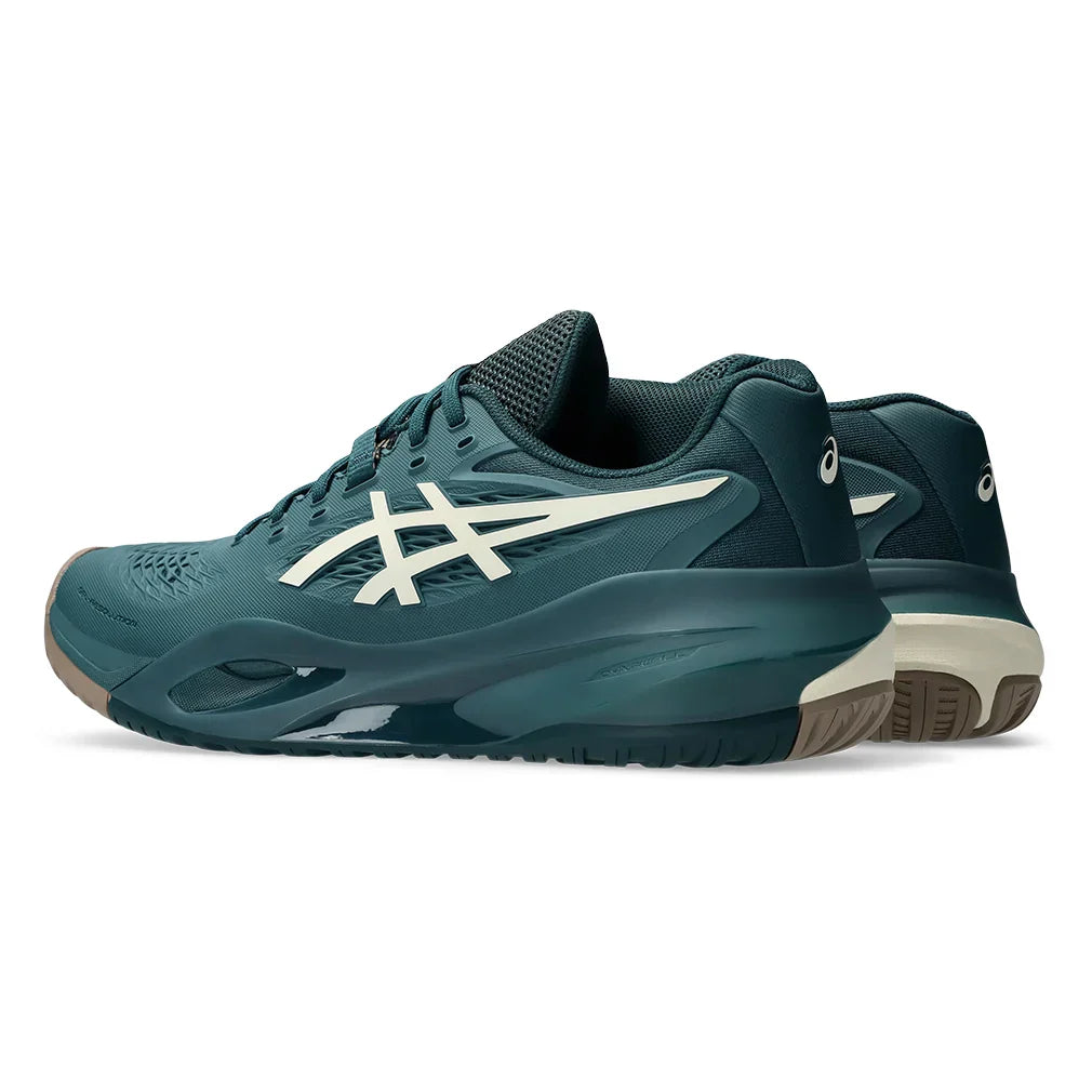 Men`s GEL-Resolution X Tennis Shoes Saxon Green and Birch ASICS