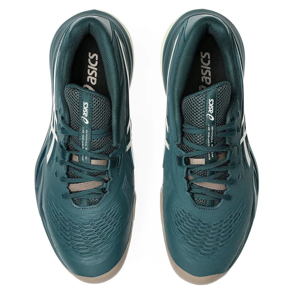 Men`s GEL-Resolution X Tennis Shoes Saxon Green and Birch ASICS