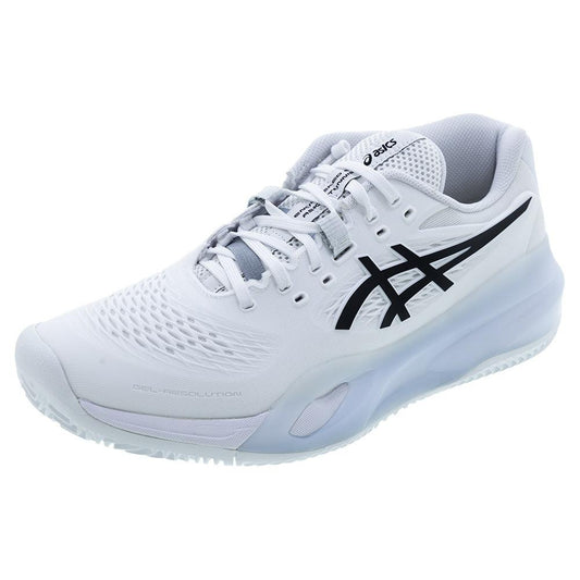 Men`s GEL-Resolution X Clay Tennis Shoes White and Black ASICS 6 White