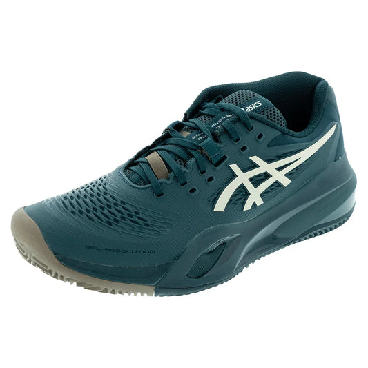 Men`s GEL-Resolution X Clay Tennis Shoes Saxon Green and Birch ASICS 6 Green