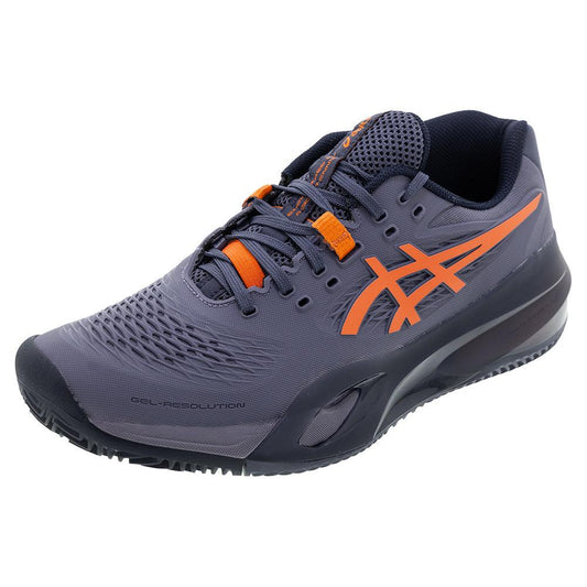 Men`s GEL-Resolution X Clay Tennis Shoes Greyish Purple and Nova Orange ASICS 6 Grey
