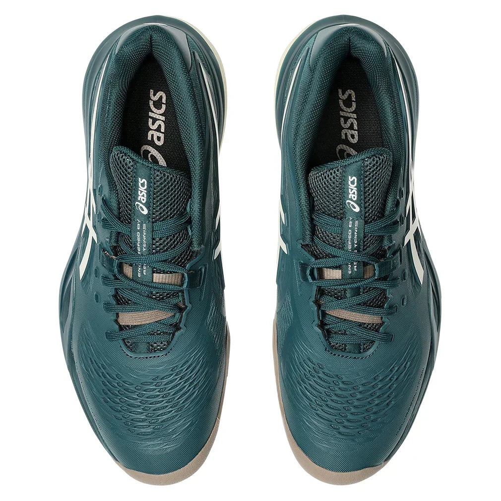 Men`s GEL-Resolution X Clay Tennis Shoes Saxon Green and Birch ASICS