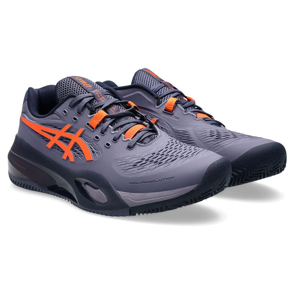 Men`s GEL-Resolution X Clay Tennis Shoes Greyish Purple and Nova Orange ASICS