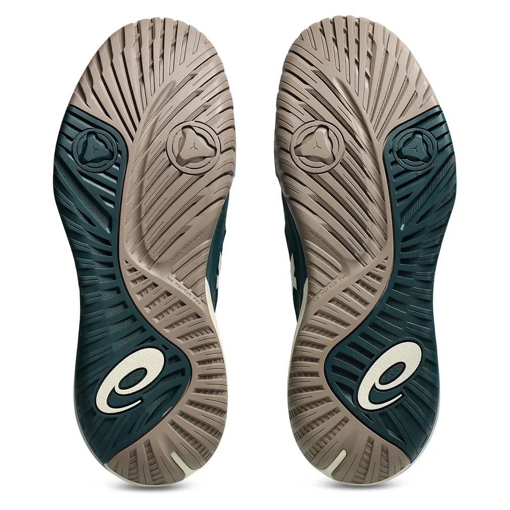 Men`s GEL-Resolution X Wide Tennis Shoes Saxon Green and Birch ASICS