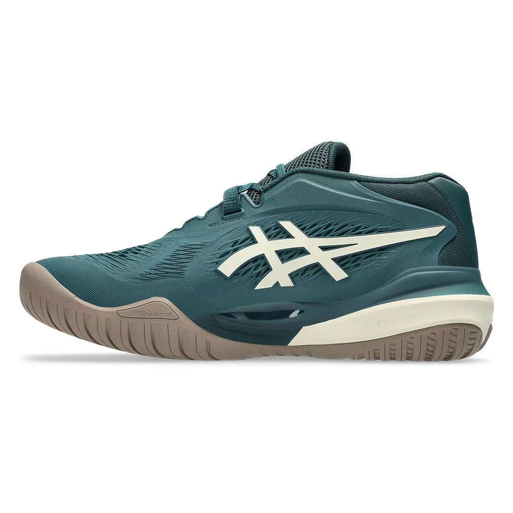 Men`s GEL-Resolution X Wide Tennis Shoes Saxon Green and Birch ASICS