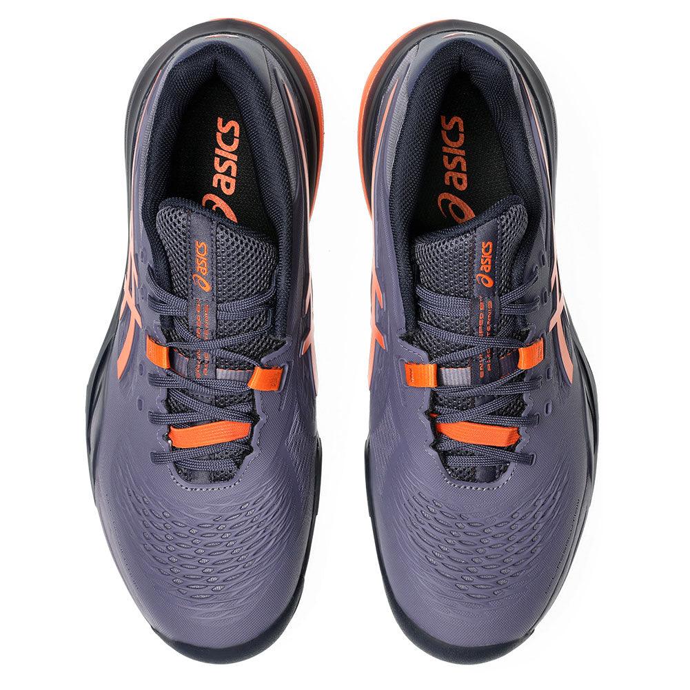 Men`s GEL-Resolution X Wide Tennis Shoes Greyish Purple and Nova Orange ASICS