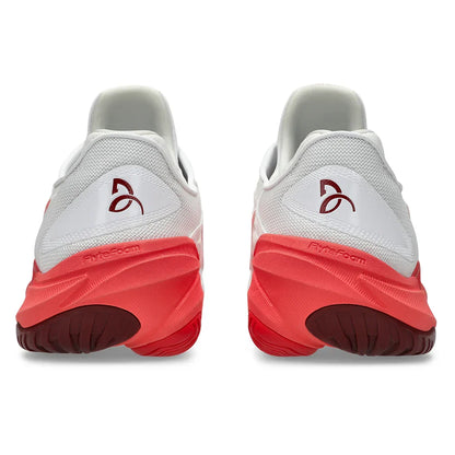 Men`s Court FF 3 Novak Tennis Shoes White and Electric Red ASICS