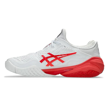 Men`s Court FF 3 Novak Tennis Shoes White and Electric Red ASICS