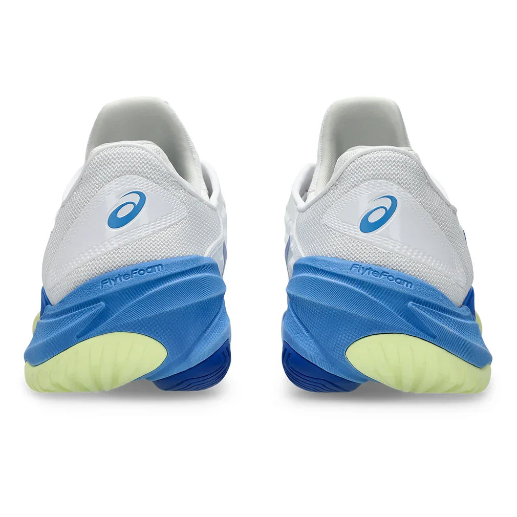 Women`s Court FF 3 Tennis Shoes White and Illusion Blue ASICS