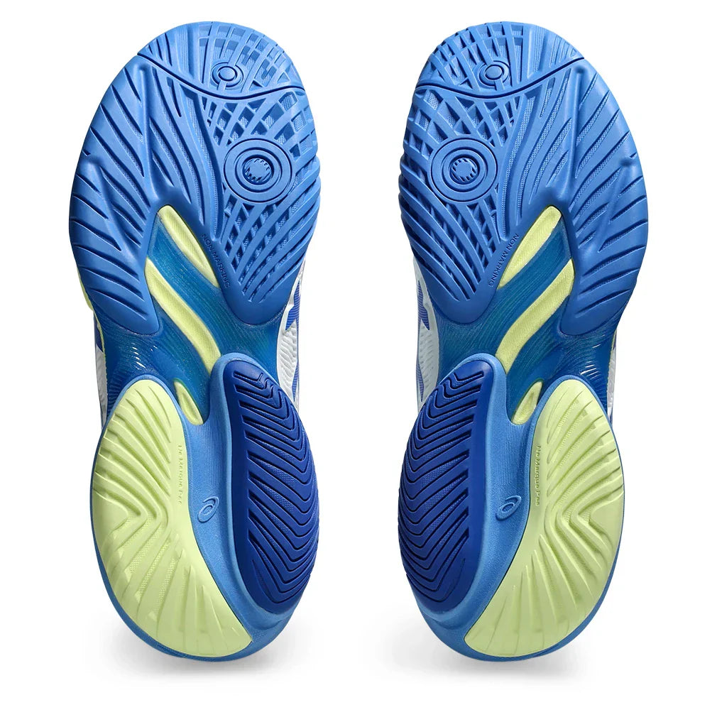 Women`s Court FF 3 Tennis Shoes White and Illusion Blue ASICS