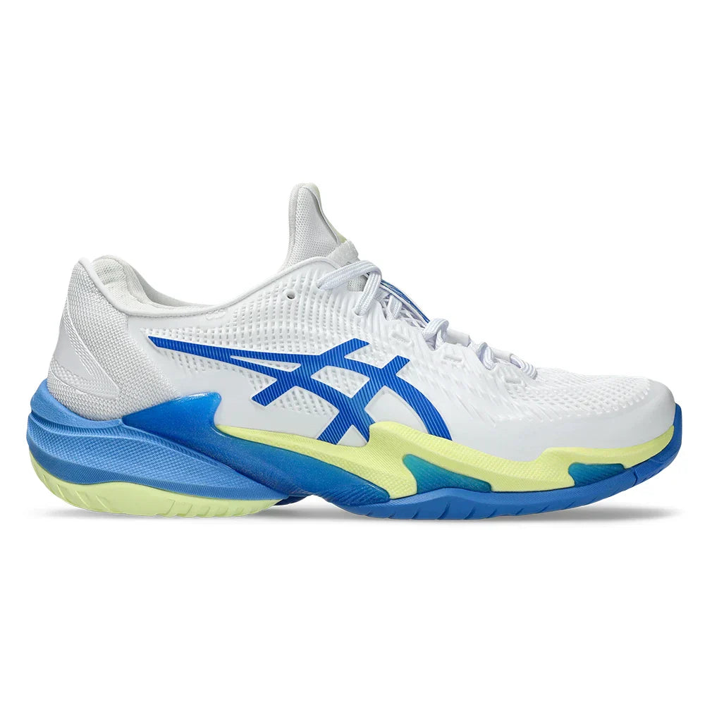 Women`s Court FF 3 Tennis Shoes White and Illusion Blue ASICS