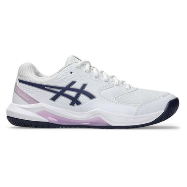 Women`s GEL-Dedicate 8 Wide Tennis Shoes White and Indigo Fog ASICS
