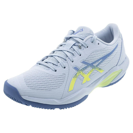 Women`s Solution Swift FF 2 Tennis Shoes Light Blue and Huddle Yellow ASICS 5 White