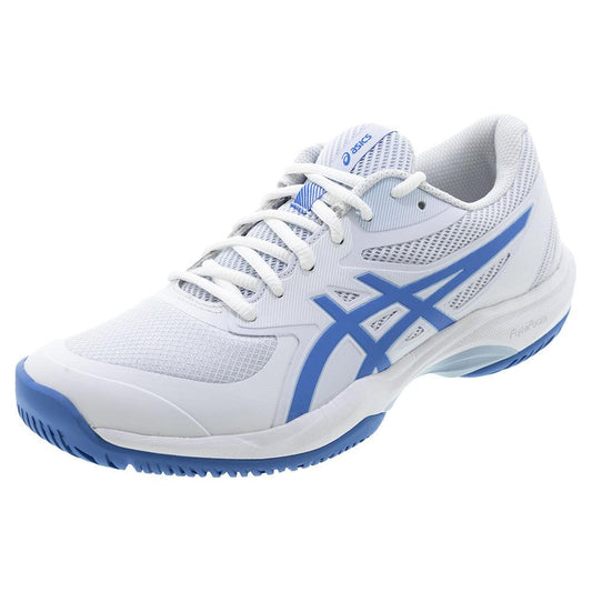 Women`s Game FF Tennis Shoes White and Blue Coast ASICS 5 White