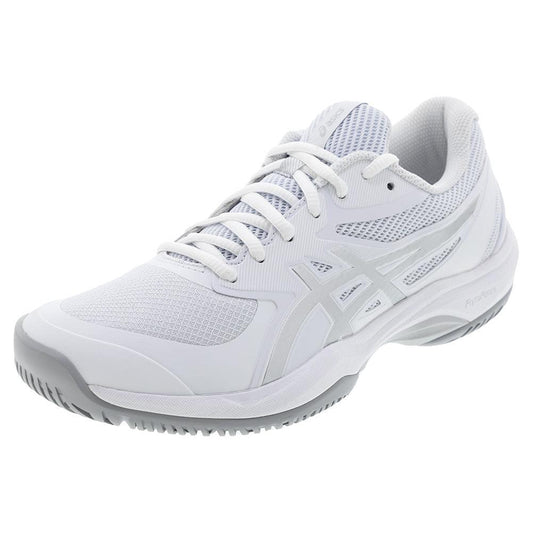 Women`s Game FF Tennis Shoes White and Pure Silver ASICS 5 White