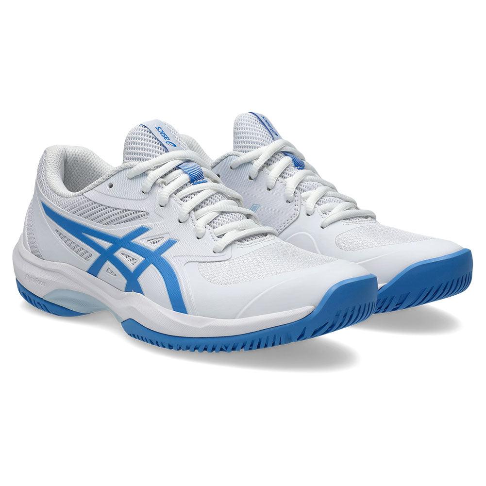 Women`s Game FF Tennis Shoes White and Blue Coast ASICS