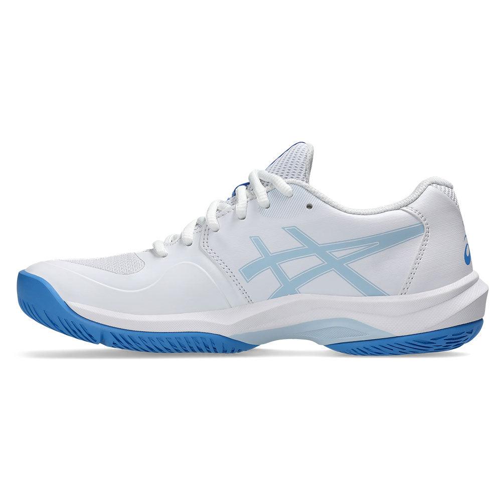 Women`s Game FF Tennis Shoes White and Blue Coast ASICS
