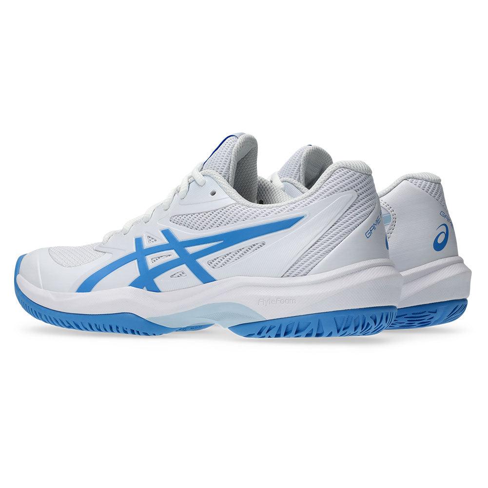 Women`s Game FF Tennis Shoes White and Blue Coast ASICS