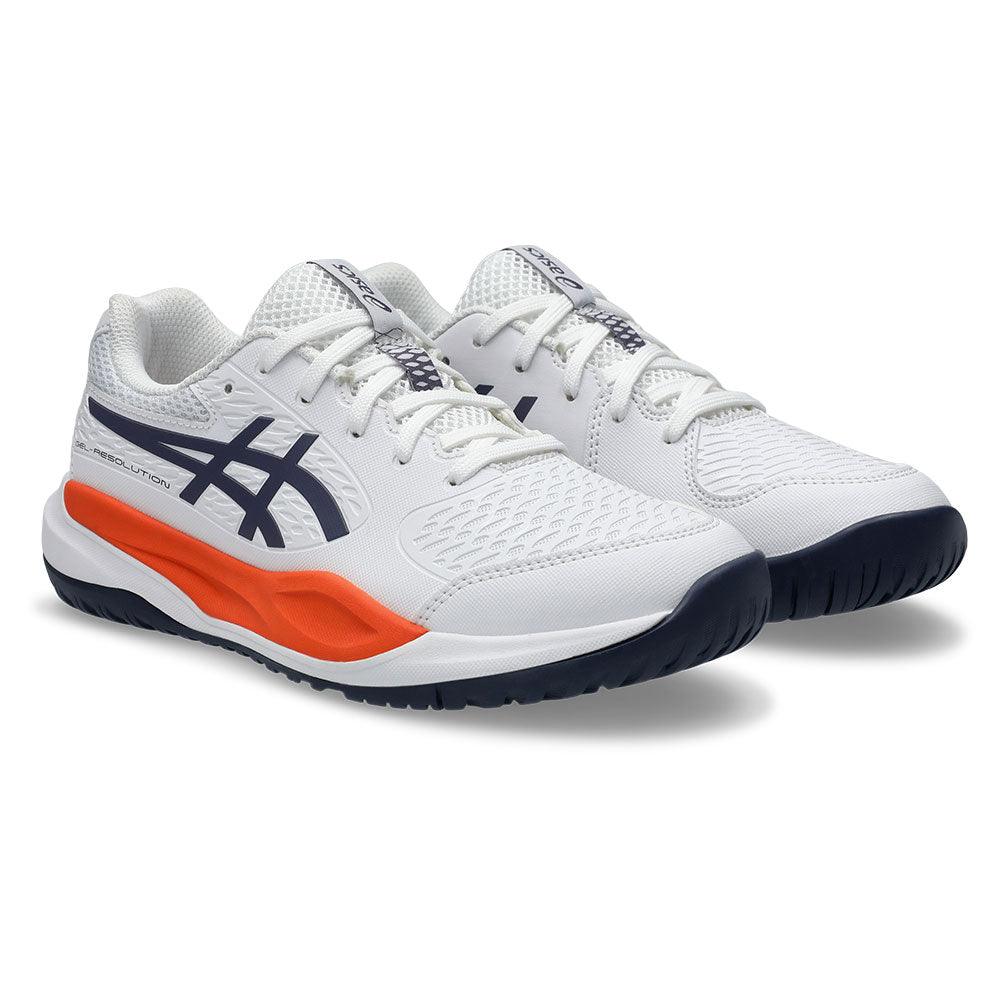 Juniors` GEL-Resolution X GS Tennis Shoes White and Greyish Purple ASICS
