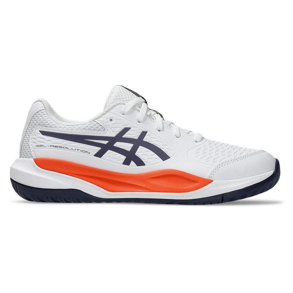 Juniors` GEL-Resolution X GS Tennis Shoes White and Greyish Purple ASICS