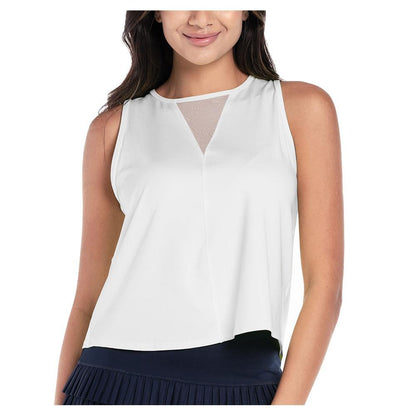 Women's Pleats Please Tennis Tank Womens Apparel LUCKY IN LOVE White XS