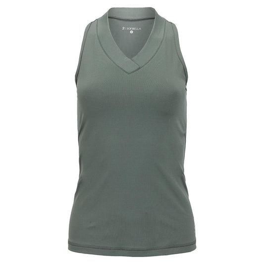 Women's UV Colors Racerback Tennis Tank Army Womens Apparel SOFIBELLA XS
