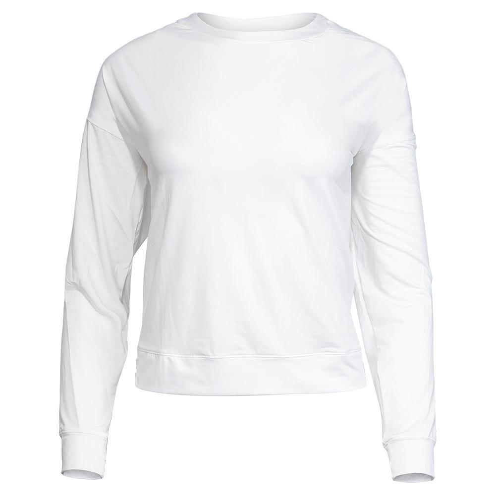 Women's LUV Hype Long Sleeve Tennis Top Womens Apparel LUCKY IN LOVE White XS