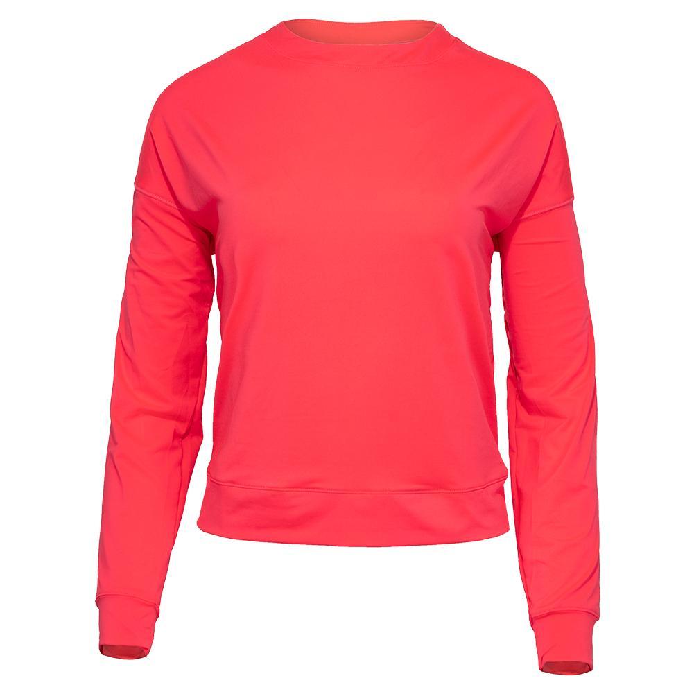 Women's LUV Hype Long Sleeve Tennis Top Womens Apparel LUCKY IN LOVE Crush XS