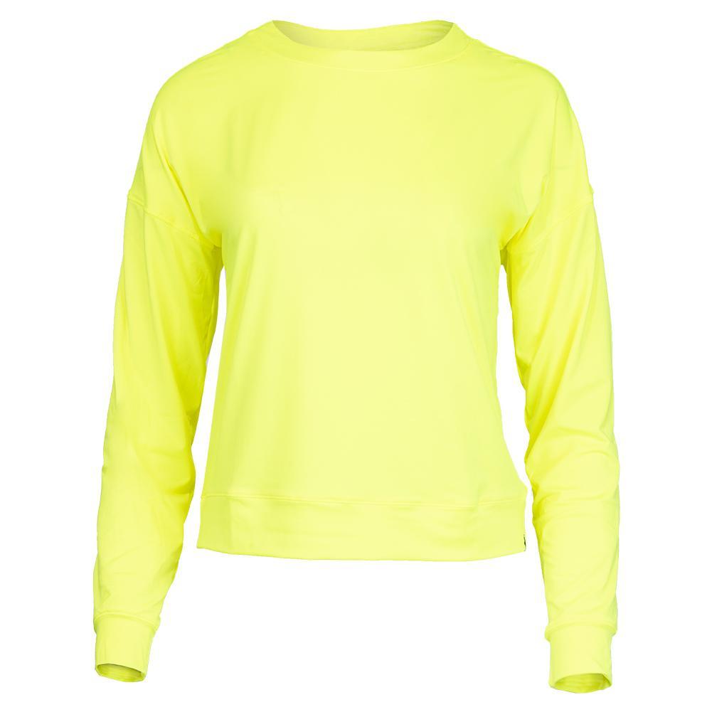 Women's LUV Hype Long Sleeve Tennis Top Womens Apparel LUCKY IN LOVE Yellow XS
