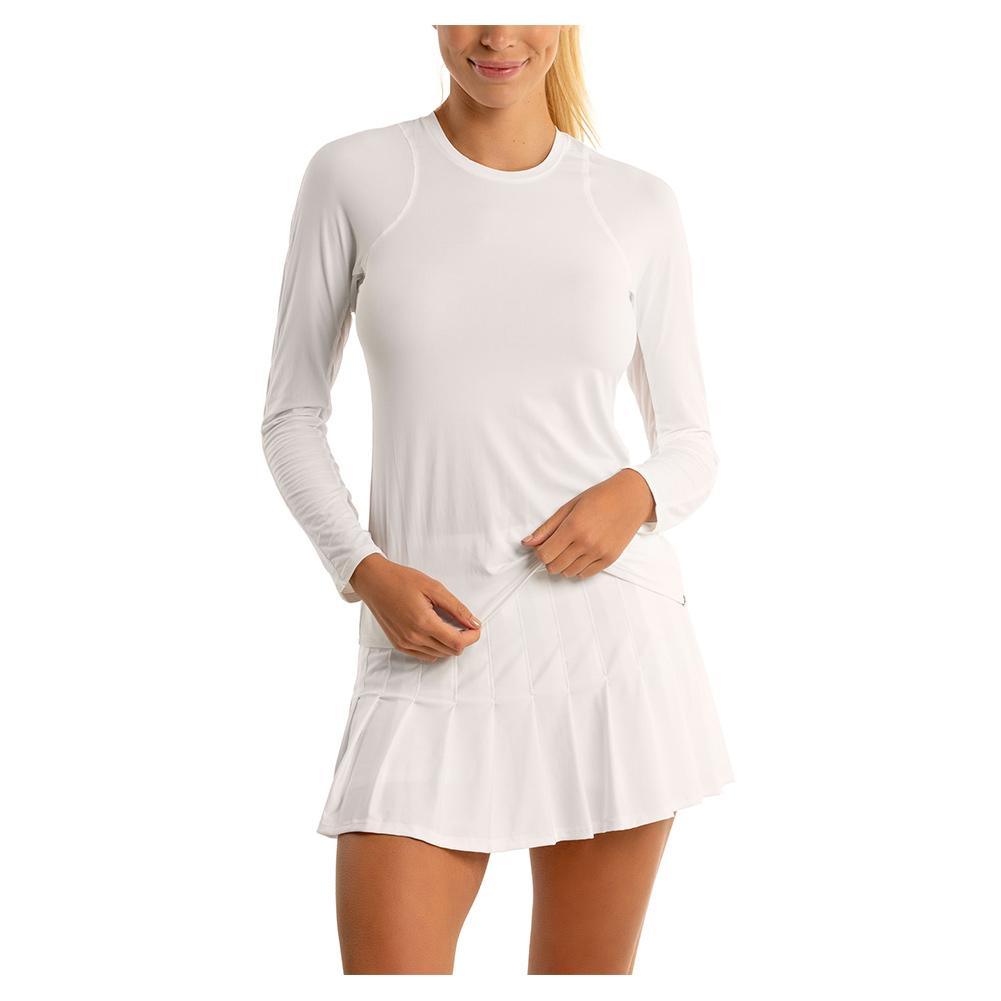 Women's LUV Breeze Long Sleeve Tennis Crew Womens Apparel LUCKY IN LOVE White XS