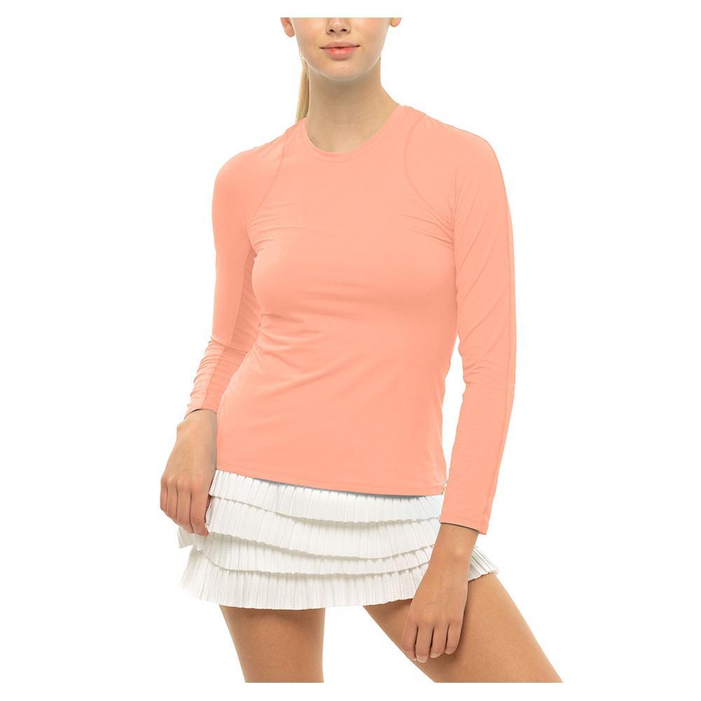 Women's LUV Breeze Long Sleeve Tennis Crew Womens Apparel LUCKY IN LOVE Glow XS