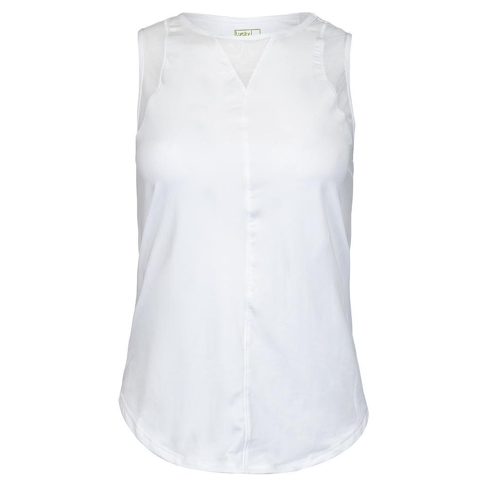 Women's LUV Chill Out Tennis Tank Womens Apparel LUCKY IN LOVE White XS
