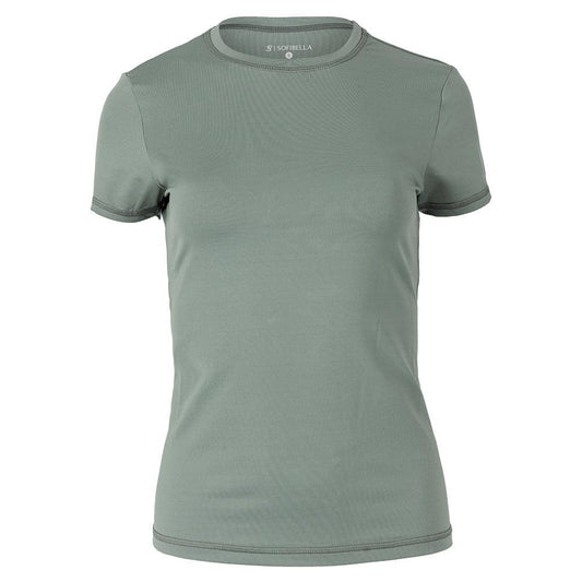 Women's UV Colors Short Sleeve Tennis Top Army Womens Apparel SOFIBELLA XS