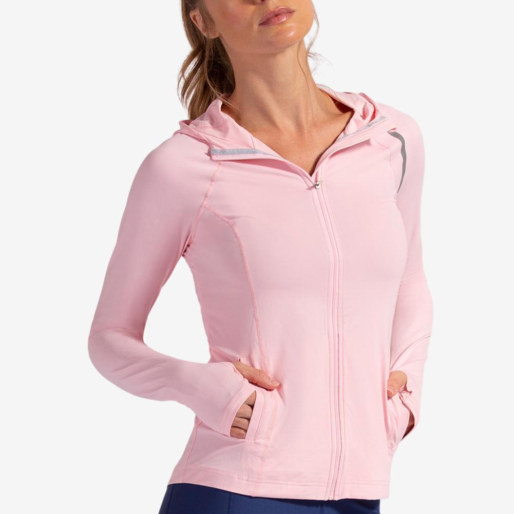 Women's Tennis Hoodie Jacket Womens Apparel BLOQUV TICKLE_ME_PINK M