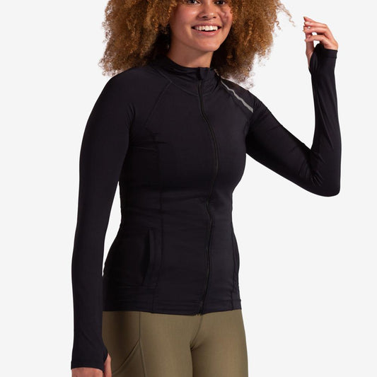 Women's Tennis Hoodie Jacket Womens Apparel BLOQUV Black XS