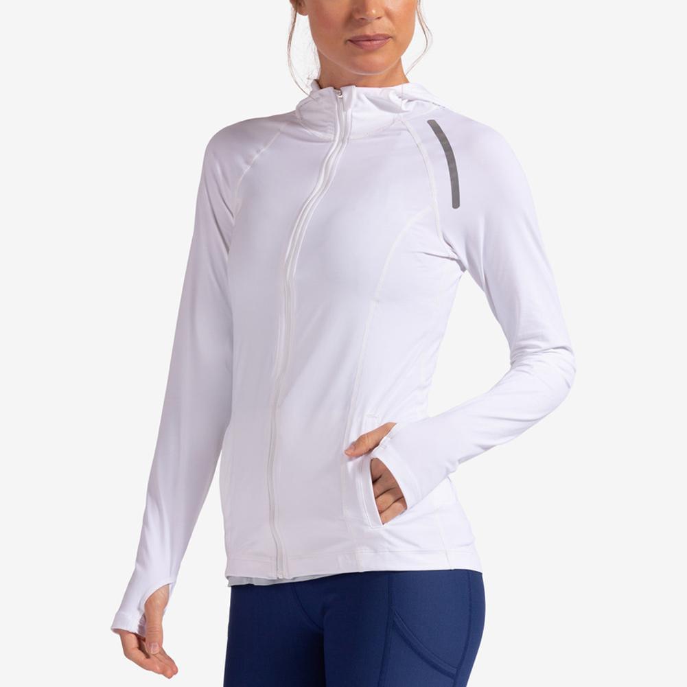 Women's Tennis Hoodie Jacket Womens Apparel BLOQUV White XS