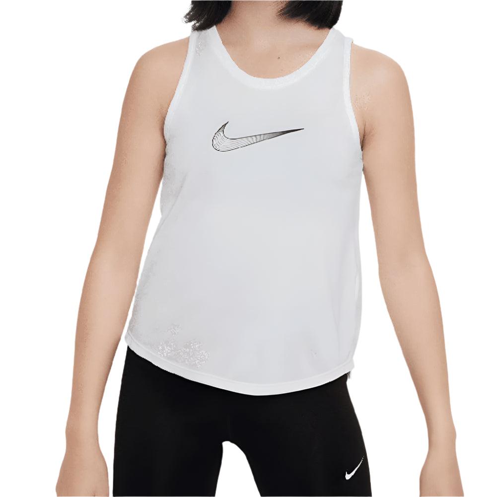 Girls' Dri-FIT One Training Tank White and Black Training NIKE XS