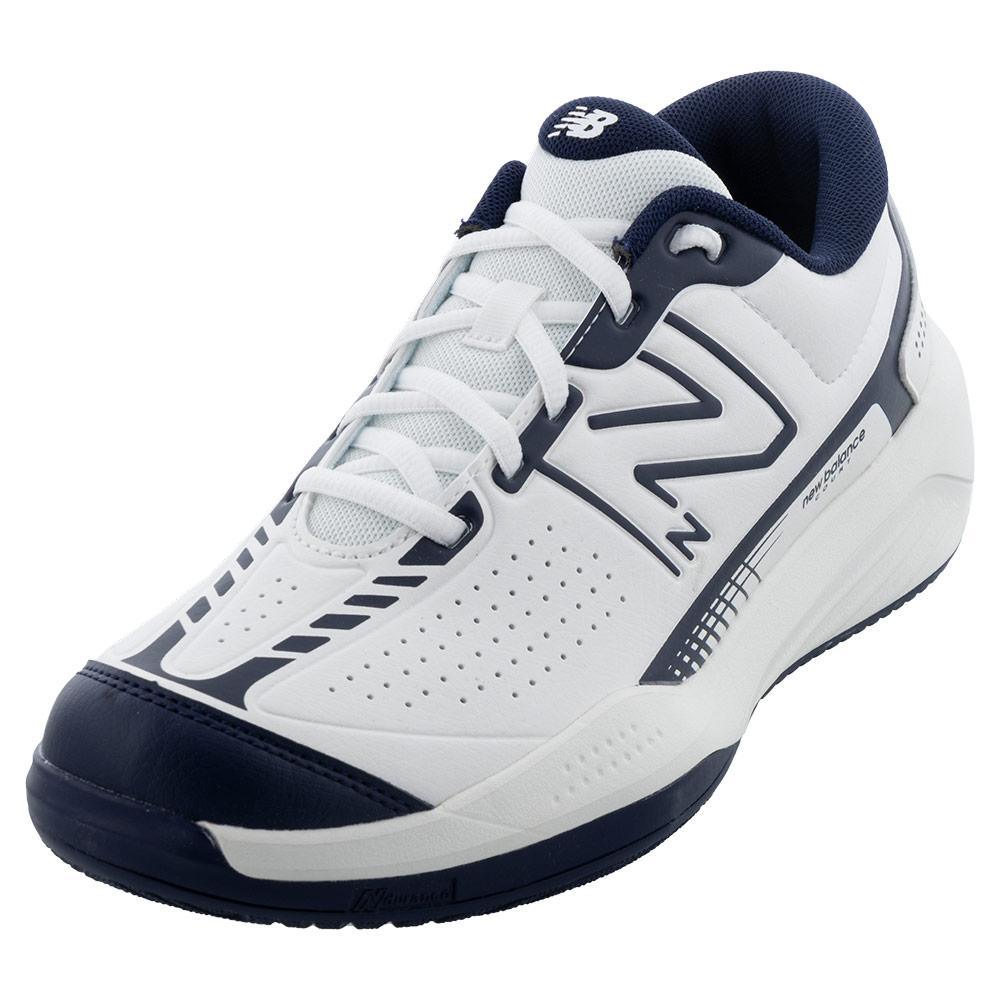 Men's 696v5 D Width Tennis Shoes White and Navy Shoes NEW BALANCE