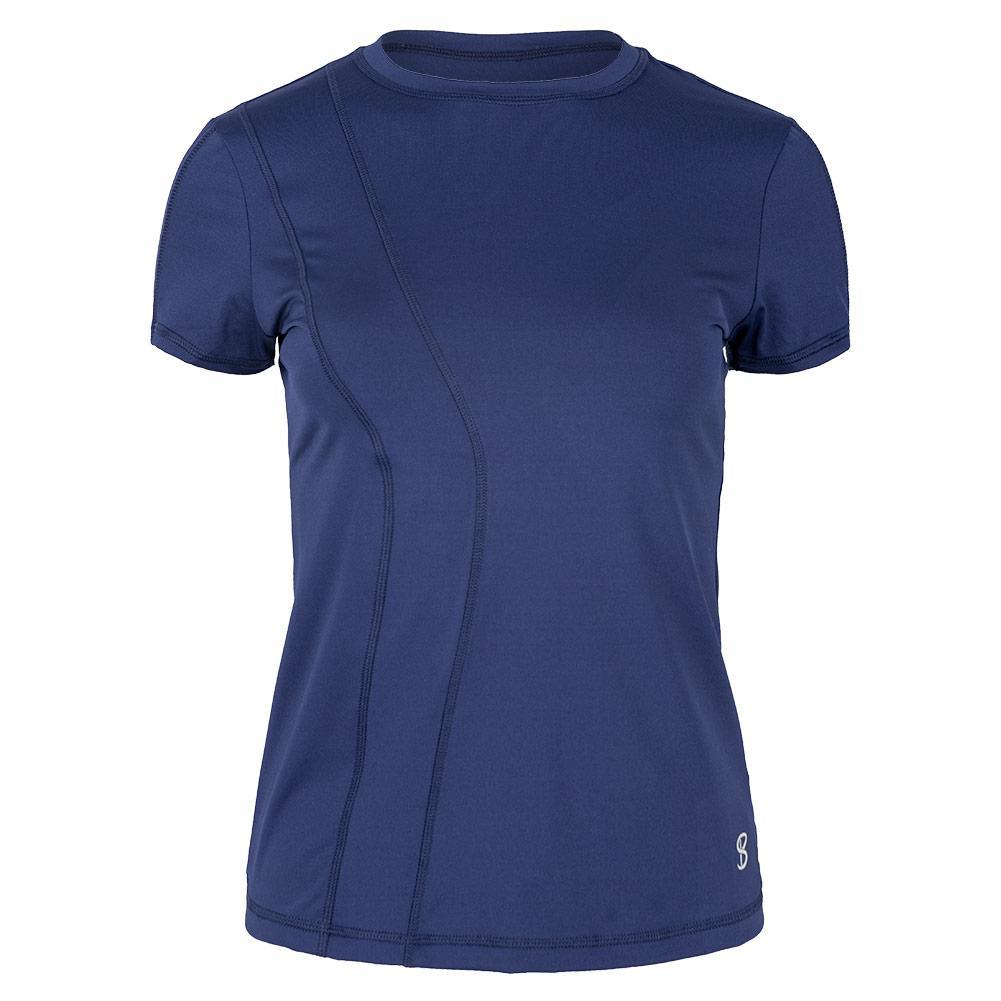 Women`s Short Sleeve Tennis Top WOMENS TEAM GEAR SOFIBELLA Navy XS