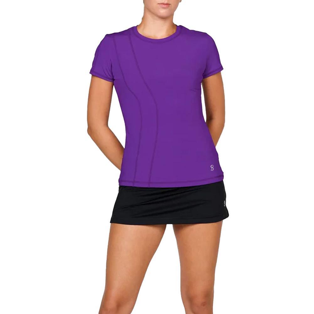 Women`s Short Sleeve Tennis Top WOMENS TEAM GEAR SOFIBELLA Purple XS