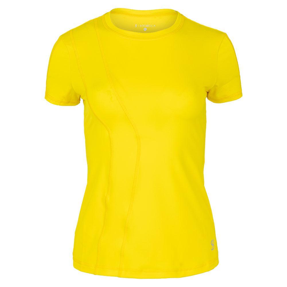 Women`s Short Sleeve Tennis Top WOMENS TEAM GEAR SOFIBELLA Yellow XS