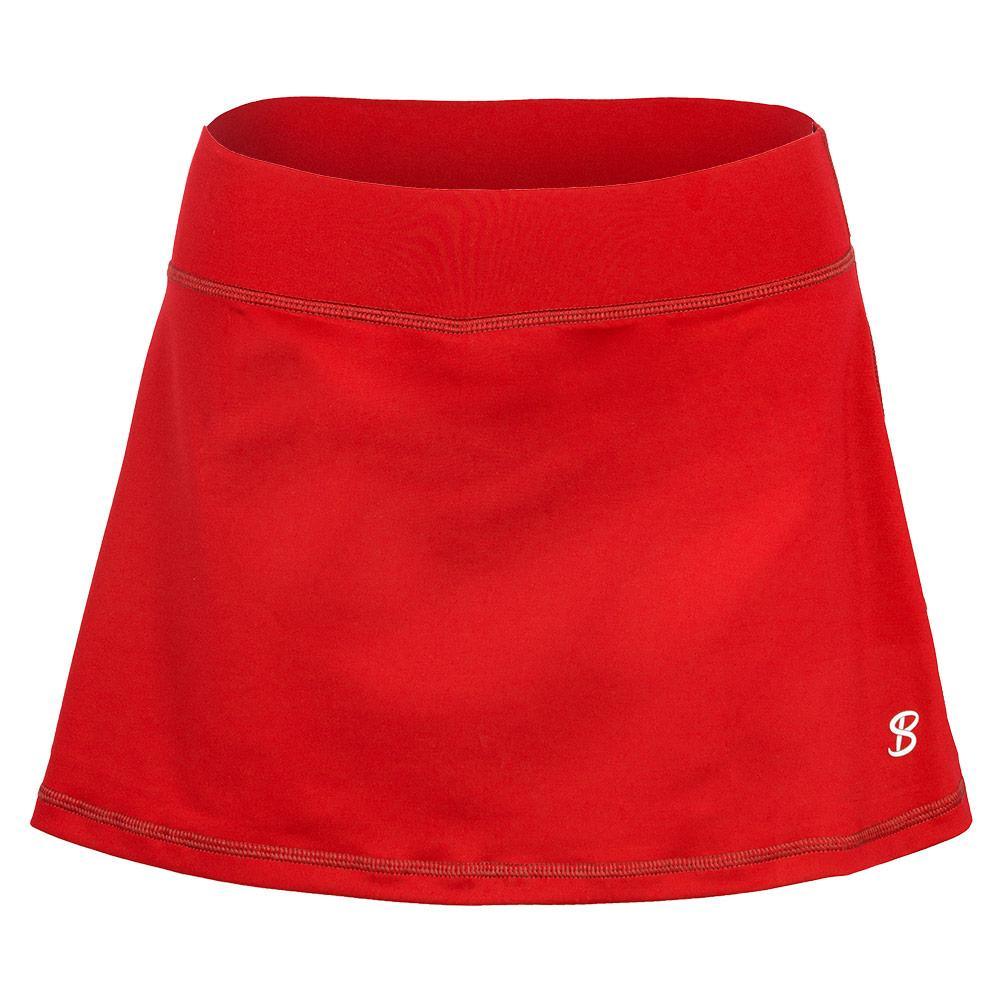 Women`s 13 Inch Tennis Skort WOMENS TEAM GEAR SOFIBELLA Red XS