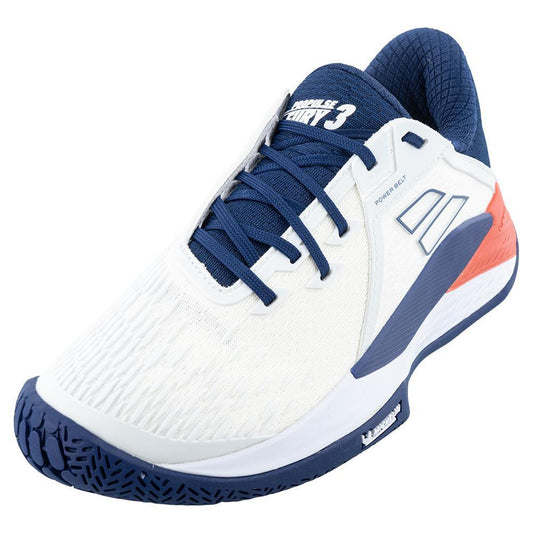 Men's Propulse Fury 3 All Court Tennis Shoes White and Estate Blue Tournament Gear BABOLAT 6.5