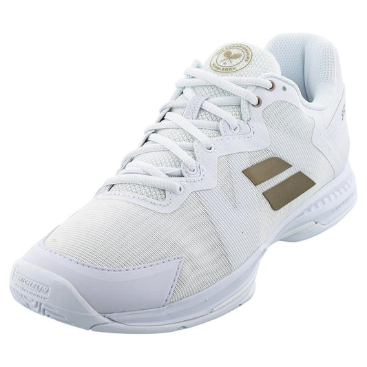 Women's SFX3 All Court Tennis Shoes White and Gold Womens Shoes BABOLAT 5.5
