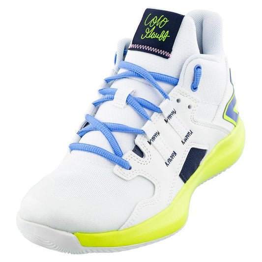 Juniors` Coco CG1 Tennis Shoes White and Hi-lite Top Tennis Shoes NEW BALANCE 10.5Y