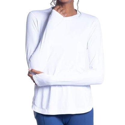 Women`s Relaxed Scallop Tennis Top WOMENS APPAREL BLOQUV White XS